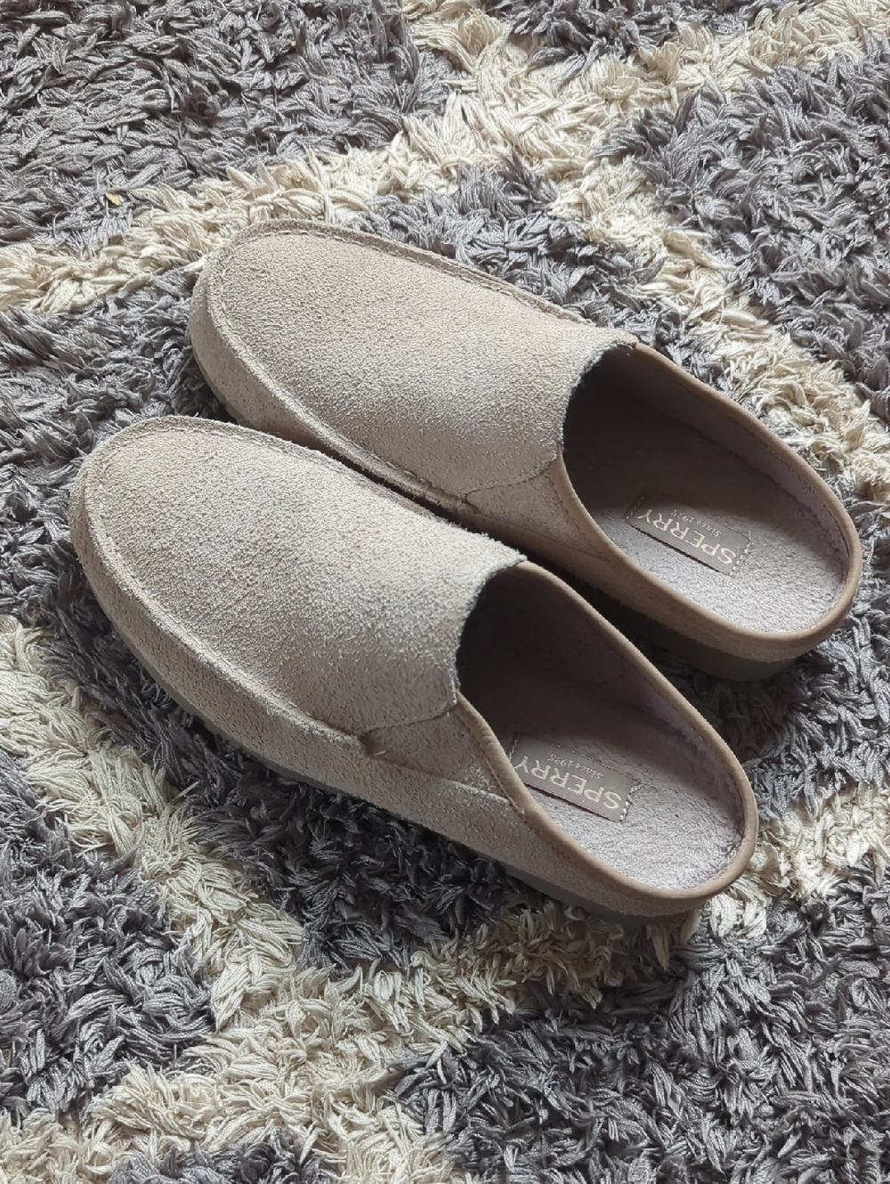 Sperry Suede Slip-On Mules in Light Beige Size Women's 9